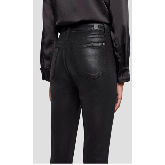 7 For All Mankind Women's Size 27 Black Ultra High Rise Skinny Boot Jeans NWT - Picture 6 of 12